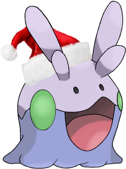 I Made A Goomy With A Santa Hat For You Holiday Plesure - Pokemon With Santa Hat (434x584), Png Download