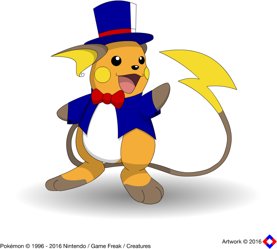 Clipart Black And White Library Formal By Ns Games - Raichu Top Hat (894x894), Png Download