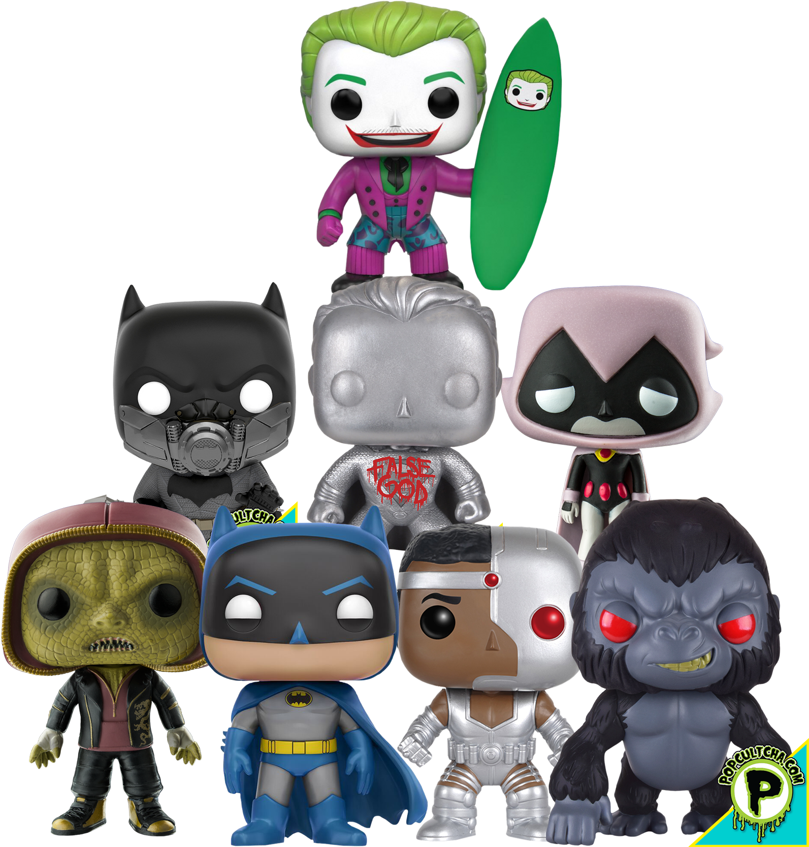 March Madness 2017 Dc Comics Big Ass Bundle 04 Pop - Funko Pop! Heroes Surf's Up Batman & Joker Vinyl (1593x1667), Png Download