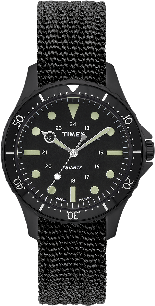 Navi Harbor 38mm Fabric Strap Watch Black/black Large - Timex Archive Navi Harbor (1000x1200), Png Download