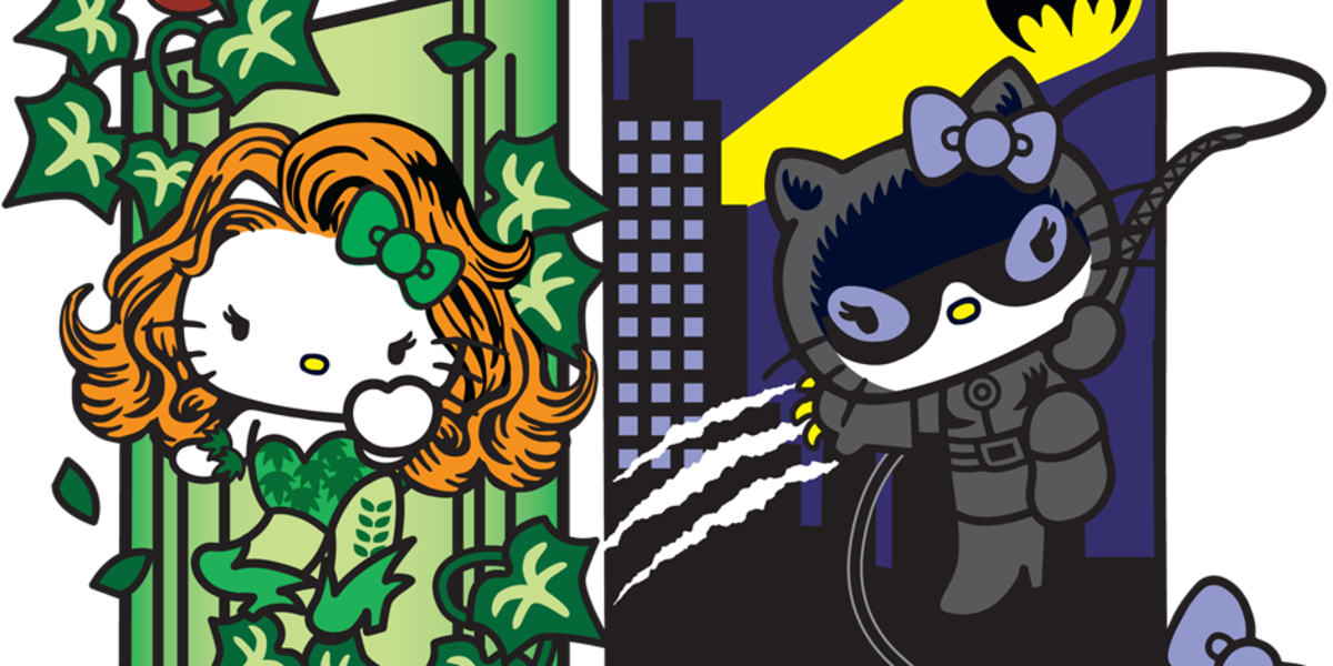 There's A New Hybrid Of Bad Guy On The Horizon As Sanrio - Catwoman Hello Kitty (1200x600), Png Download