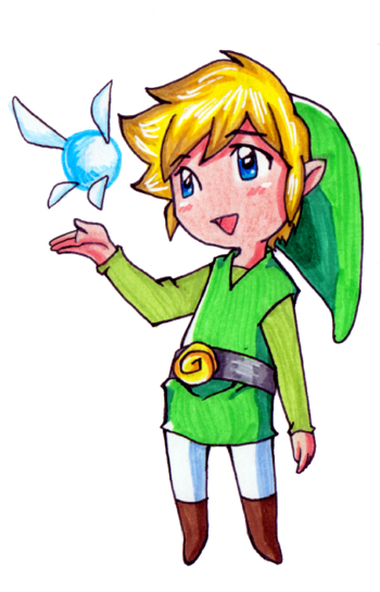 Link Drawing Navi - Link And Navi Drawings (400x550), Png Download