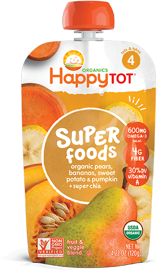 Happy Family Happy Tot Superfoods - Spinach Mango (600x600), Png Download