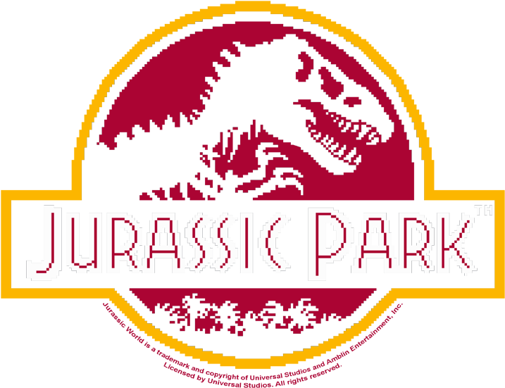 Jurassic Park 8 Bit Logo Juniors V Neck T Shirt - Freeze Men's Tee Shirts Black (850x808), Png Download