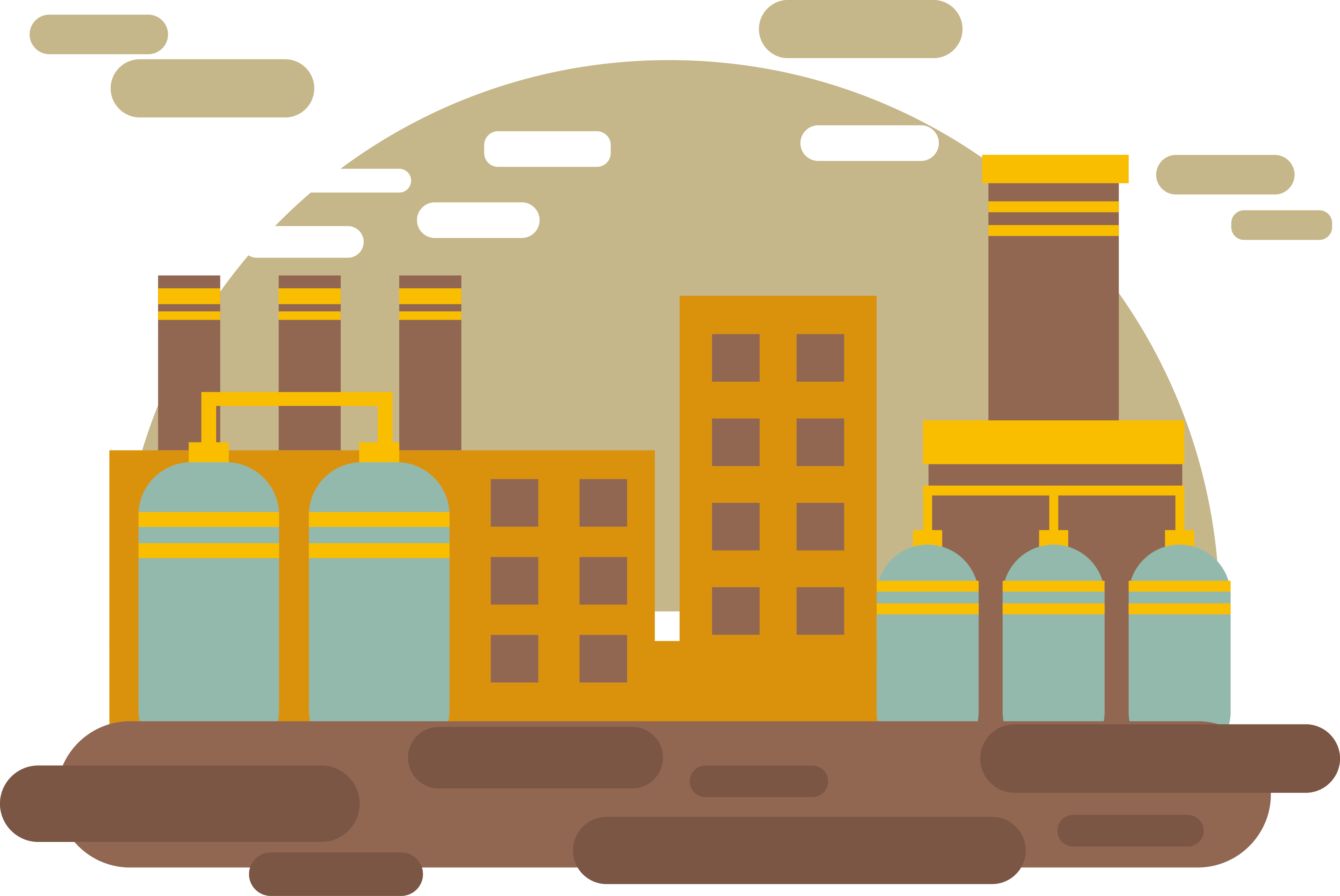 Pollution Clipart Industries - Industrial Vector Png (5650x3779), Png Download