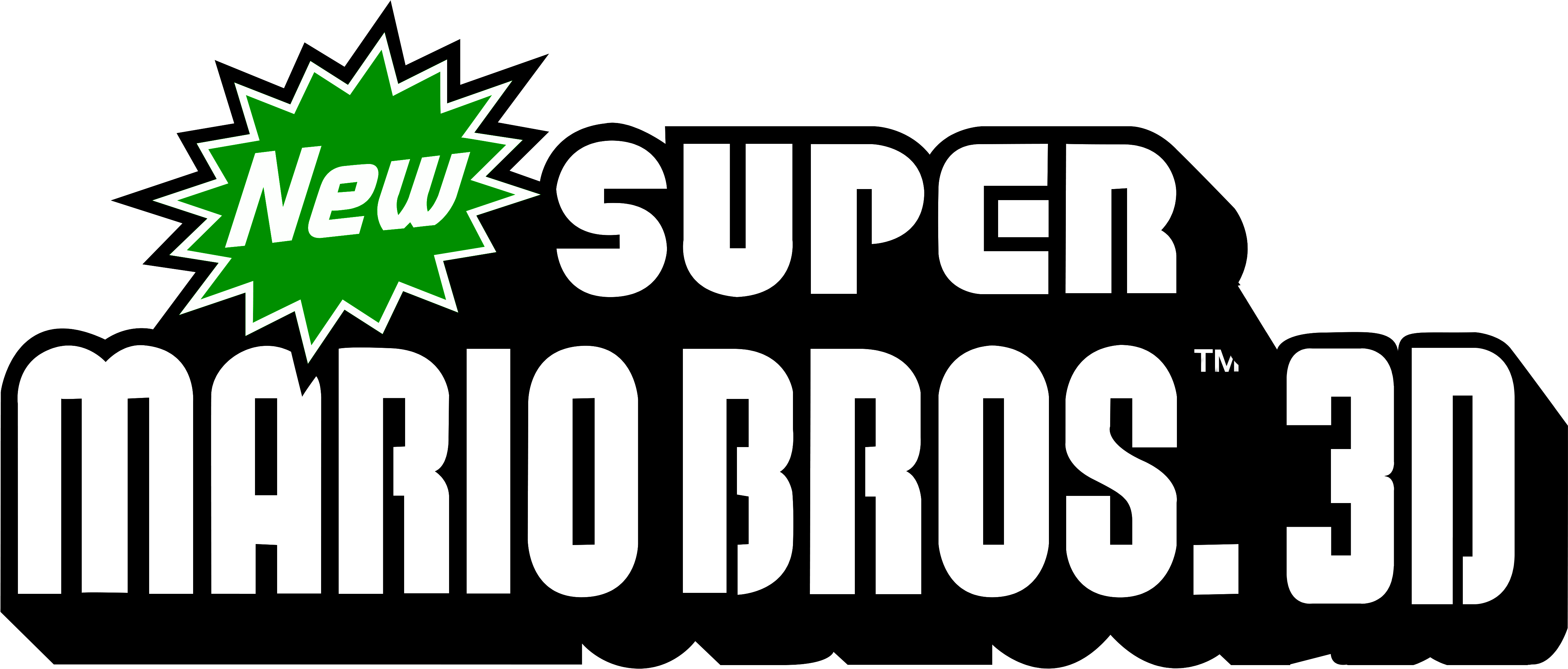 File Size - New Super Mario Bros Logo Png (5000x2060), Png Download