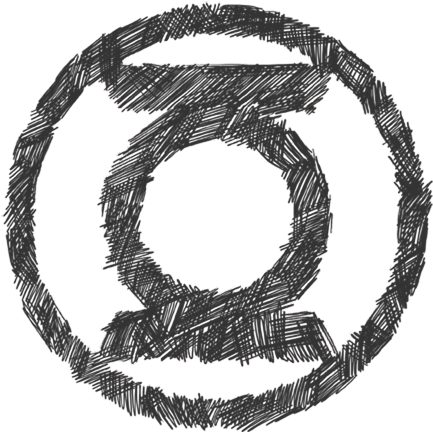 Green Lantern Scribble Lantern Logo Youth T Shirt - Green Lantern Symbol Png (864x864), Png Download