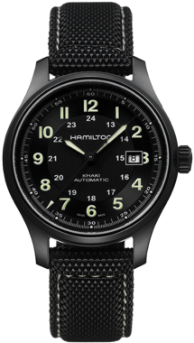 The Titanium Auto Comes In A Titanium Case And A Black - Hamilton Khaki Field (400x400), Png Download
