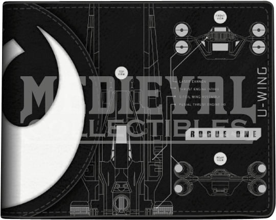 Rogue One Death Star U Wing Split Logo Bi Fold Wallet - Cyberteez Star Wars Rogue One Rebel U-wing Split Logo (555x555), Png Download