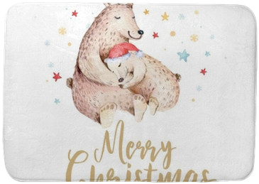 Christmas Watercolor Bear - Christmas Day (400x400), Png Download