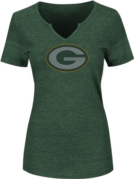 Green Bay Packers Ladies Dream Of Diamonds Tee - Majestic Go For Two Jersey Top - New Orleans Saints (700x700), Png Download