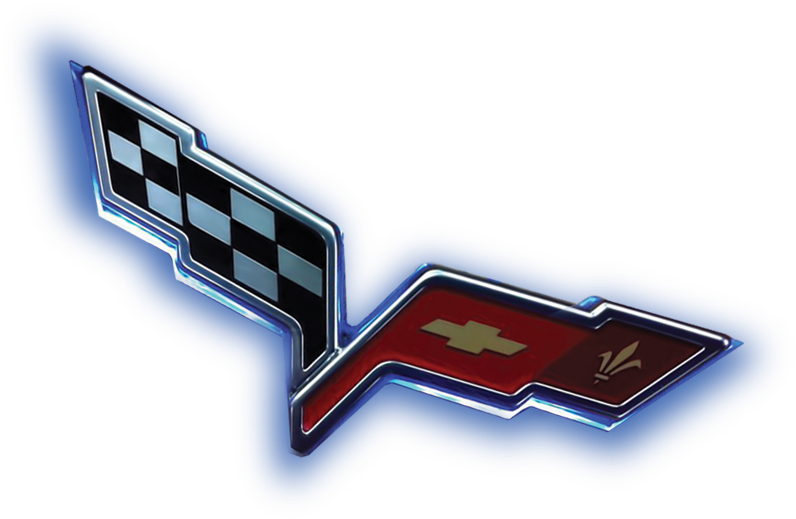 C6 Corvette 2005-2013 Led Front / Rear Emblem Lighting - C6 Corvette Logo Transparent (992x541), Png Download
