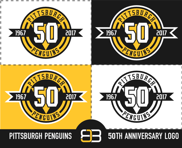 Pittsburgh Penguins 50 Year Logo (700x568), Png Download