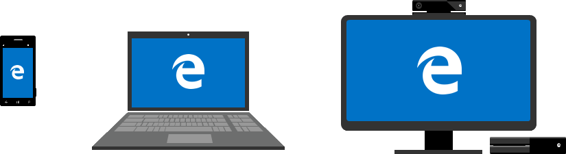 Illustration Showing Microsoft Edge Running On Windows - Microsoft Edge Xbox One (825x225), Png Download