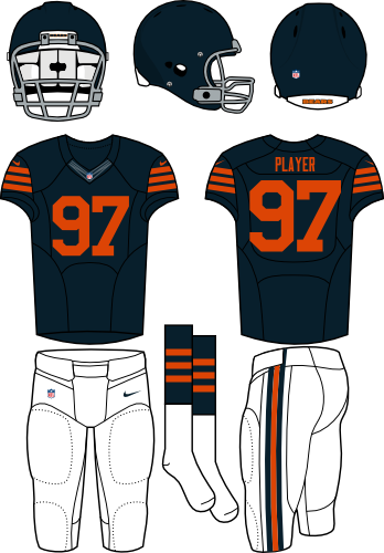 Chicago Bears - New York Jets Home Uniform (348x500), Png Download