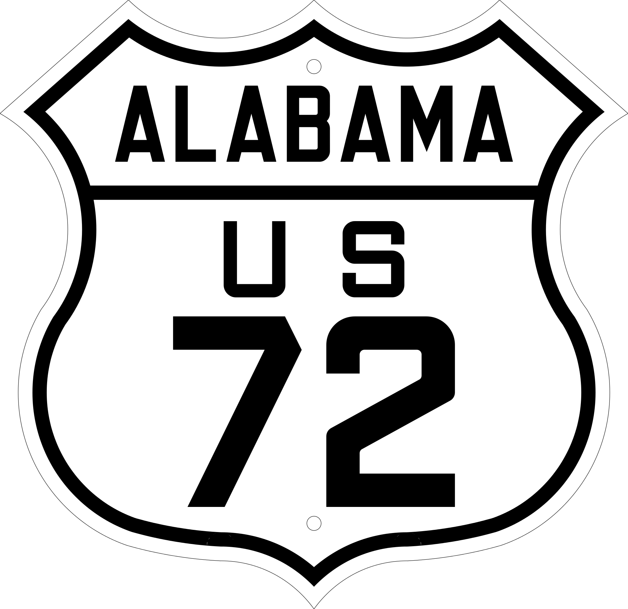 Us 72 Alabama - Highway 72 Alabama Sign (2000x1939), Png Download