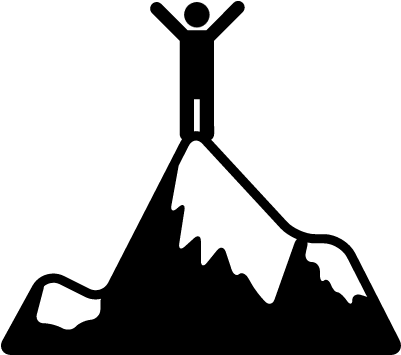 Person Standing On Top Of A Mountain Vector - Top Of Mountain Png (400x400), Png Download