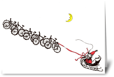 Santa Bikes Greeting Card - Santa Cruz Bicycles (424x349), Png Download