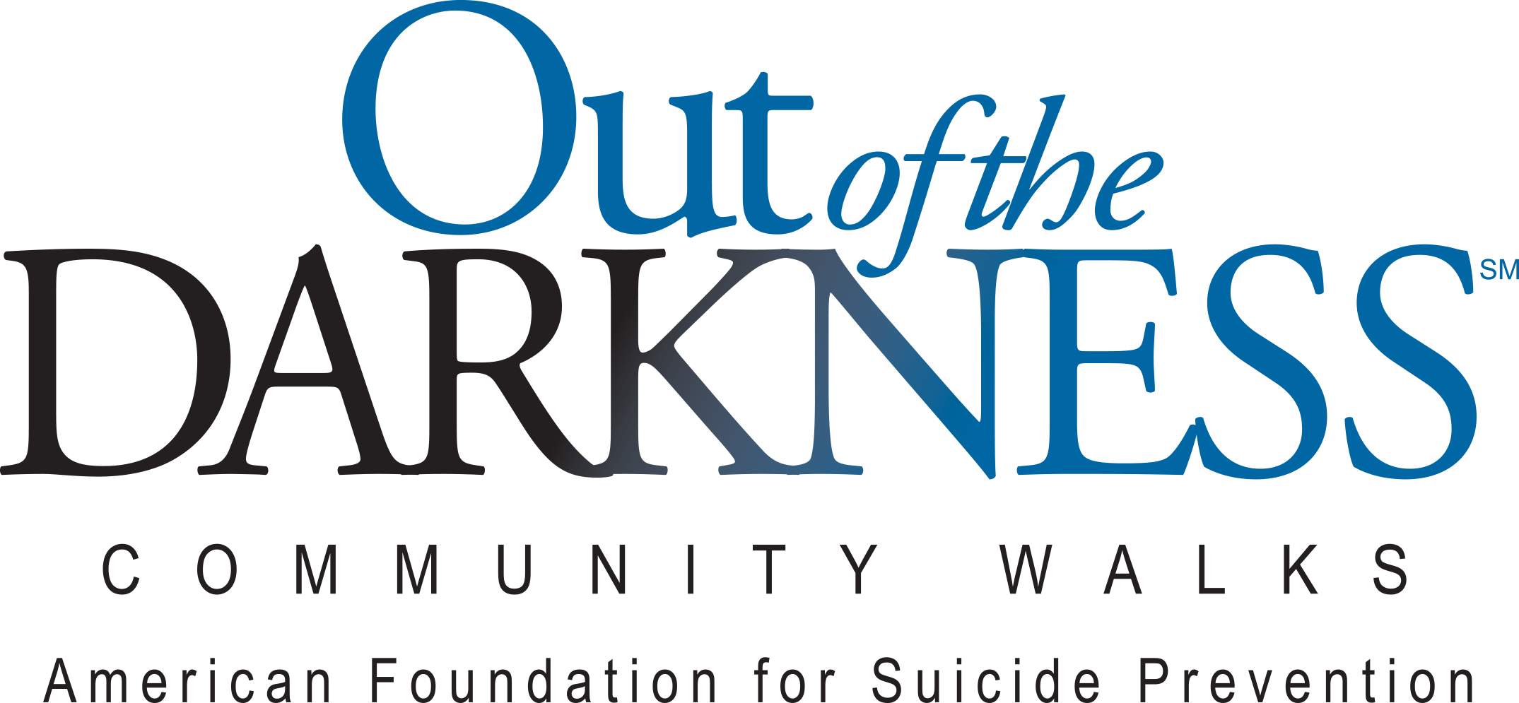 Out Of The Darkness Walk - American Foundation For Suicide Prevention Out (2149x995), Png Download