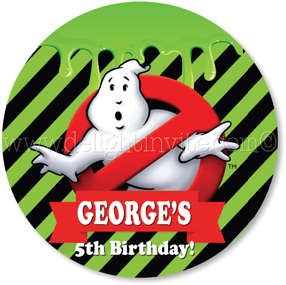 Ghostbusters Favor Tags - Ghostbusters Birthday Stickers (612x612), Png Download
