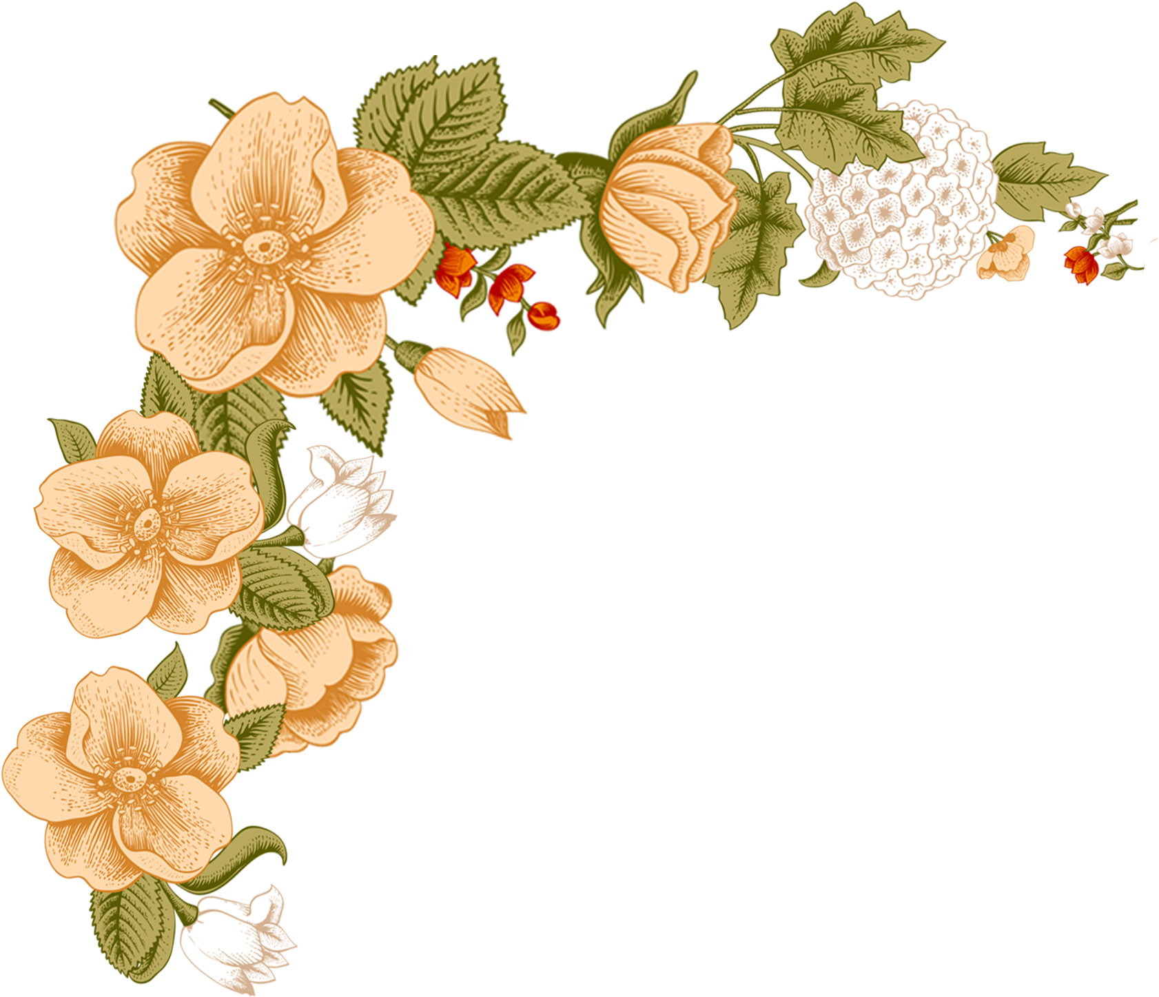 Flower Floral Design Clip Art - White Flower Frame Png (1888x1609), Png Download