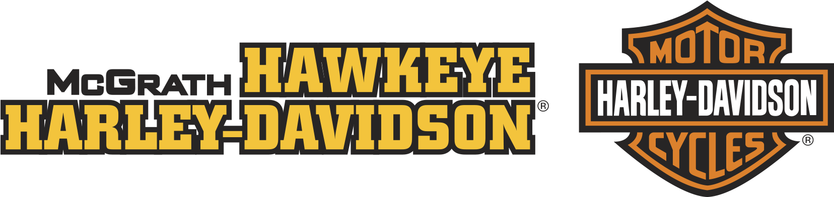 Mcgrath Hawkeye Harley-davidson Logo Horizontal - Harley Davidson (1708x431), Png Download