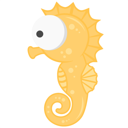 Seahorse Svg Scrapbook Title Beach Svg Cut File Ocean - Cute Ocean Cartoon Seahorse (432x432), Png Download