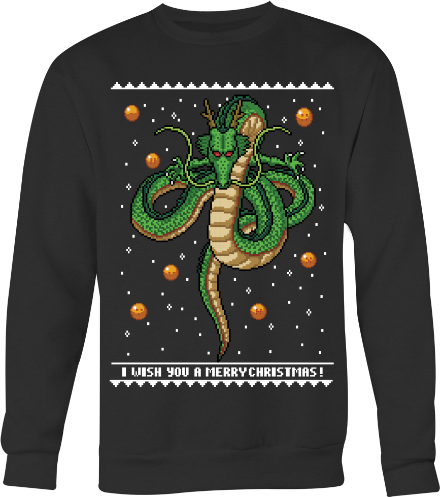 Shenron Ugly Xmas Sweater - Shirt (1000x1000), Png Download