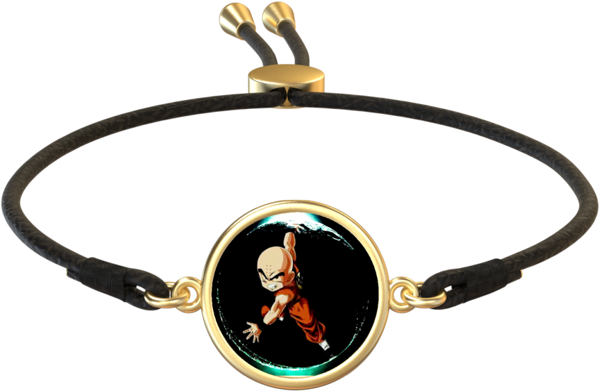 Krillin Ashe Coin With Liv Cord In Gold - Bracelet (1024x1024), Png Download