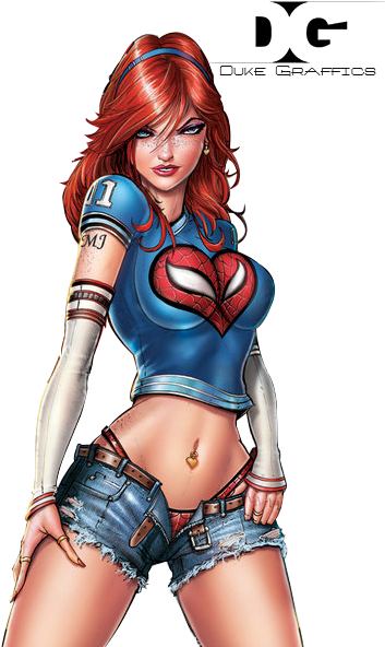 Starfire Marvel - Mary Jane Watson Render (400x618), Png Download