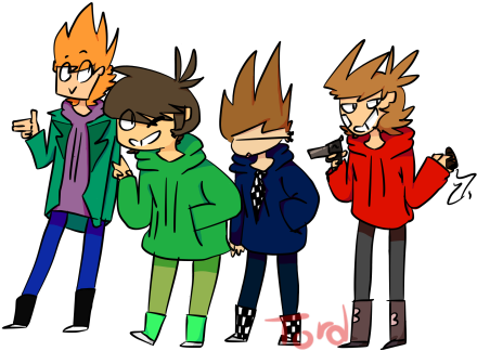 Drew My Gang - Cartoon (500x356), Png Download