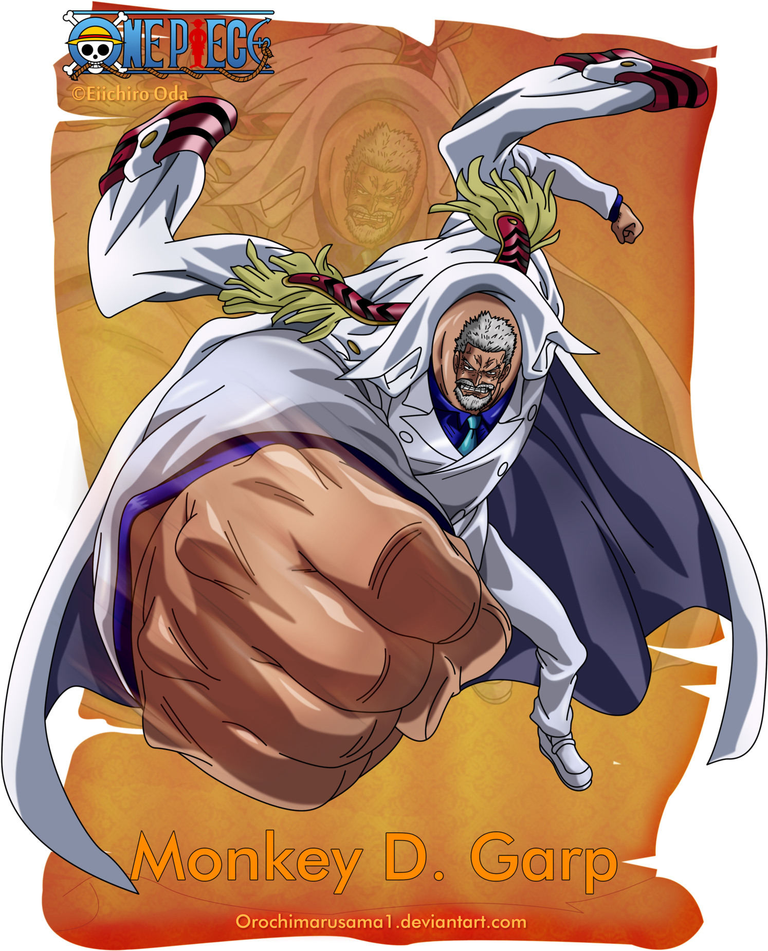 Monkey D Garp (1600x1951), Png Download