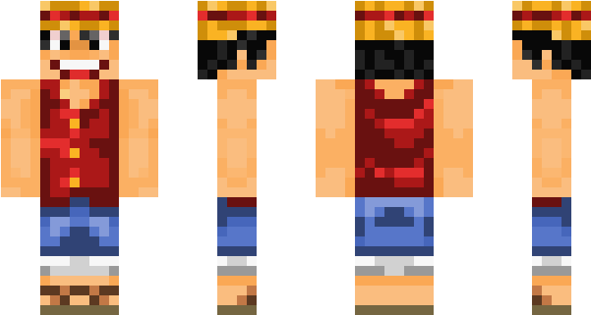 Luffy Minecraft Skin (750x442), Png Download