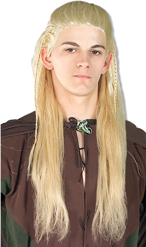 Men's Legolas Wig - Lord Of The Rings - White - One (500x793), Png Download