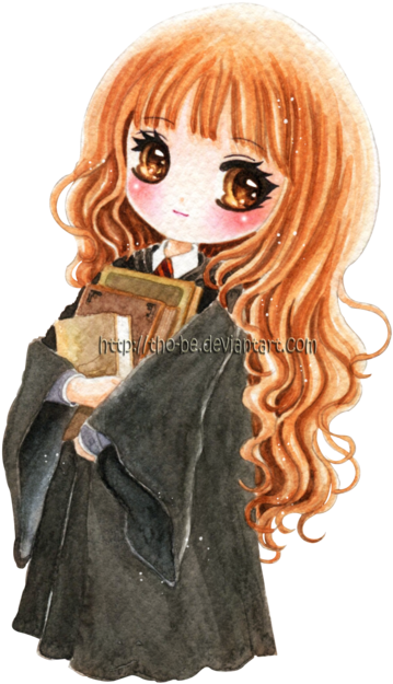 Chibi Hermione By Tho - Harry Potter Hermione Chibi (400x640), Png Download