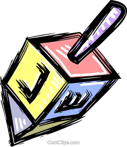 Spinning Dreidel Royalty Free Vector Clip Art Illustration - Sevivon Januca (413x480), Png Download