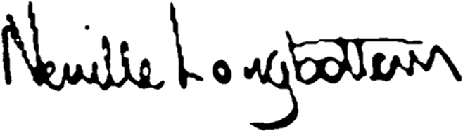 Neville Longbottom Sig - Firma De Neville Longbottom (725x251), Png Download