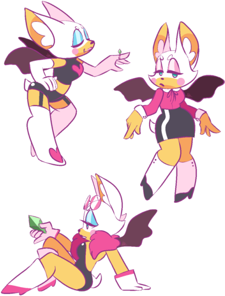 Transparent Bat - Rouge The Bat Art (500x649), Png Download