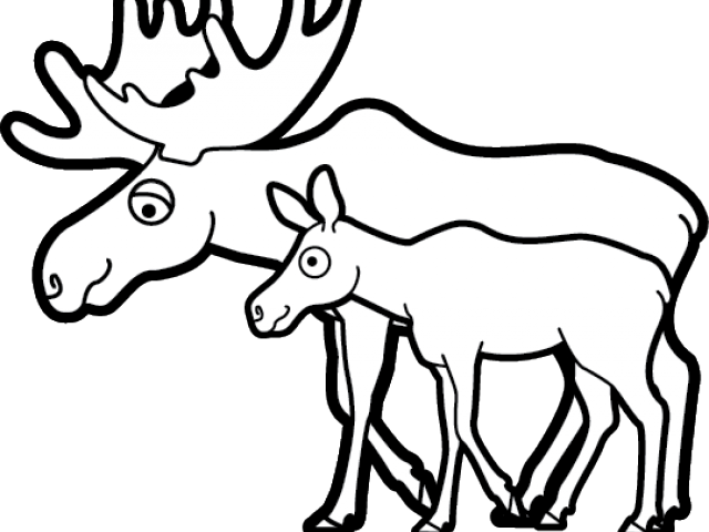 Moose Clipart Mascot - Moose Clipart Black And White (640x480), Png Download