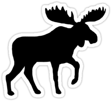 Moose Silhouette By Jenn Inashvili - Moose Silhouette (375x360), Png Download