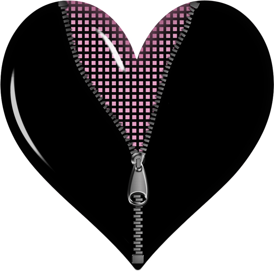 Clipart Black Pink Heart (1000x1000), Png Download