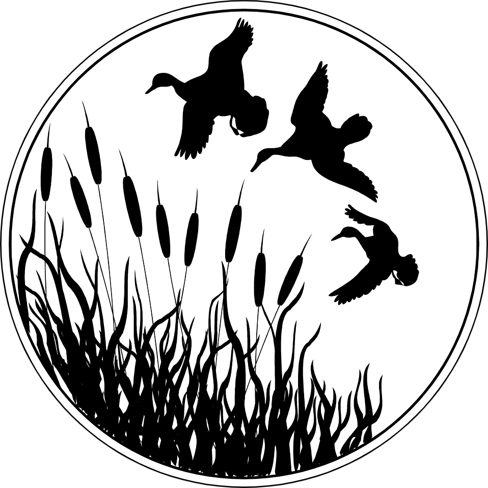 Free Stock Photo - Black And White Duck Hunting Art (958x958), Png Download