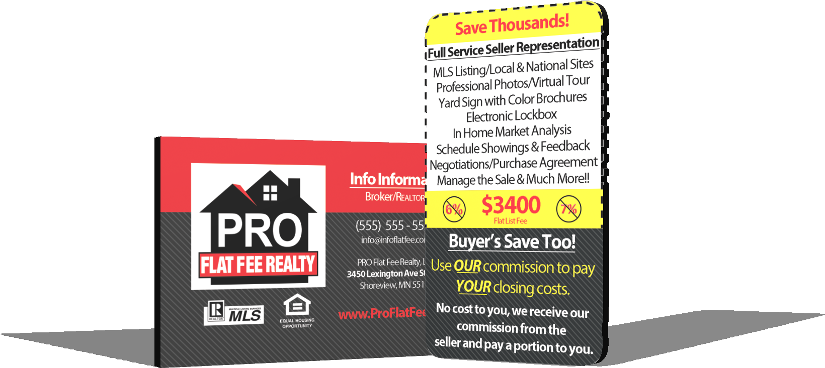 Pro Flat Fee Business Cards - Pro Flat Fee Realty (1920x1440), Png Download