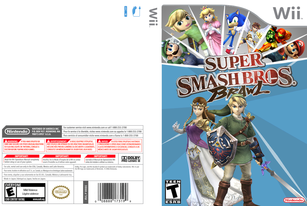 Super Smash Bros Brawl (nintendowii) (1023x687), Png Download