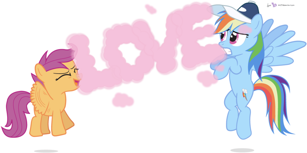 Dm29, Duo, Rainbow Dash, Safe, Scootaloo, Scott Pilgrim - Cartoon (1280x549), Png Download