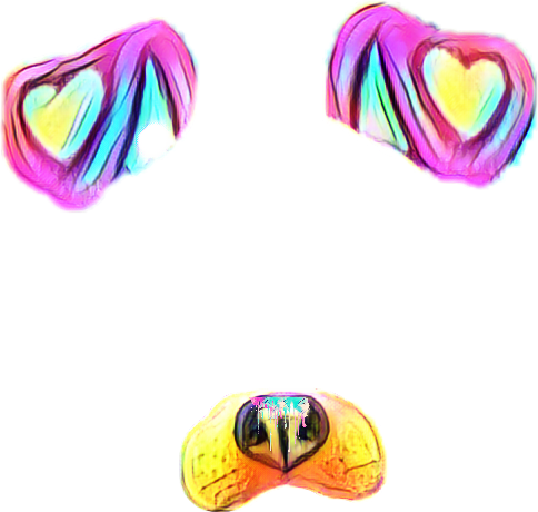Sticker Dogfilter Heart Valentines Rainbow Edit - Heart (484x460), Png Download