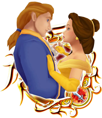 Prince & Belle - Belle & Prince Adam Kingdom Hearts (441x510), Png Download