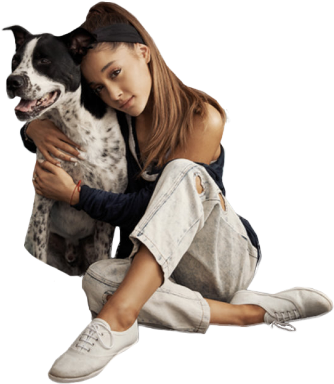 Ariana Grande Clipart Dog - Ariana Grande Sitting Png (650x952), Png Download