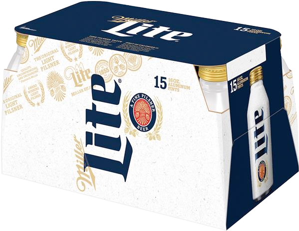 Miller Lite Alum - Miller Lite Beer - 9 Pack, 16 Fl Oz Bottles (600x600), Png Download
