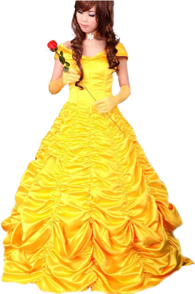 Small - Princess Belle Gown Dress (600x600), Png Download